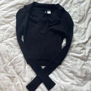 h and m cropped collared shirt